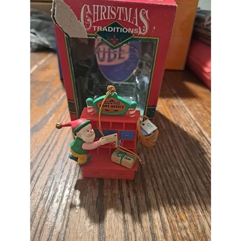 Vintage Lustre Fame LTD Christmas Traditions North Pole Post Office Ornament